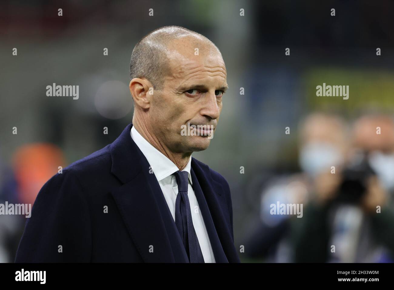 Massimiliano Allegri Cheftrainer des FC Juventus während des Fußballspiels der Serie A 2021/22 zwischen dem FC Internazionale und dem FC Juventus in Giuseppe Meazza Stockfoto