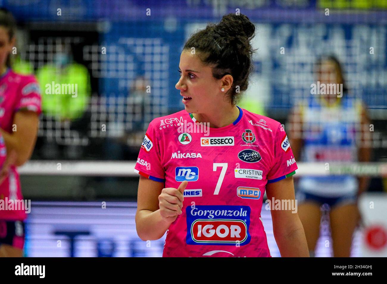 Palaverde, Treviso, Italien, 21. Oktober 2021, Ilaria Battistoni (Novara) während des Imoco Volley Conegliano gegen Igor Gorgonzola Novara - Volleyball Italia Stockfoto