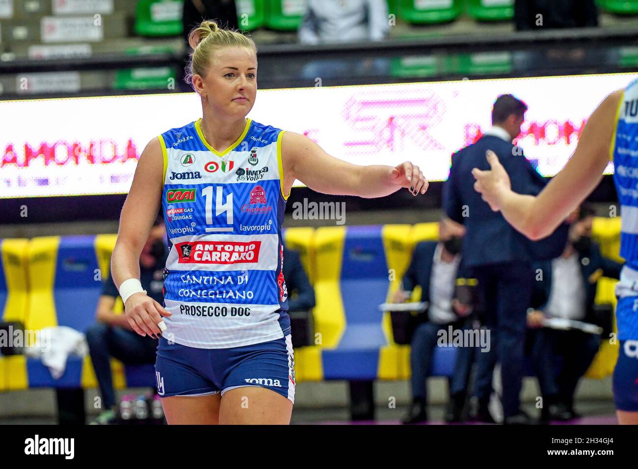 Palaverde, Treviso, Italien, 21. Oktober 2021, Joanna Wolosz (Conegliano) während des Imoco Volley Conegliano gegen Igor Gorgonzola Novara - Volleyball Italia Stockfoto