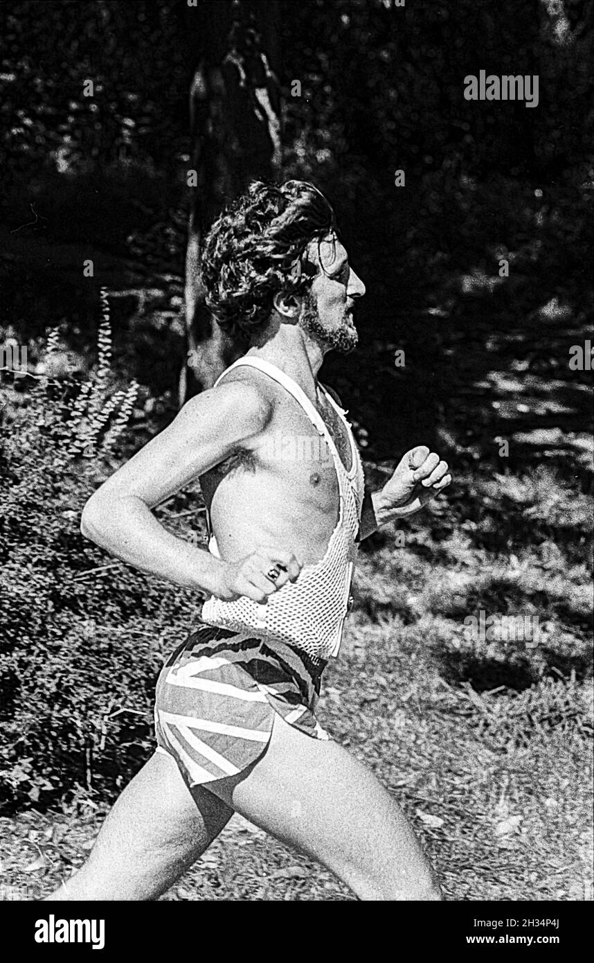 Tom Fleming (USA) Gewinner des New York City Marathon 1975. Stockfoto