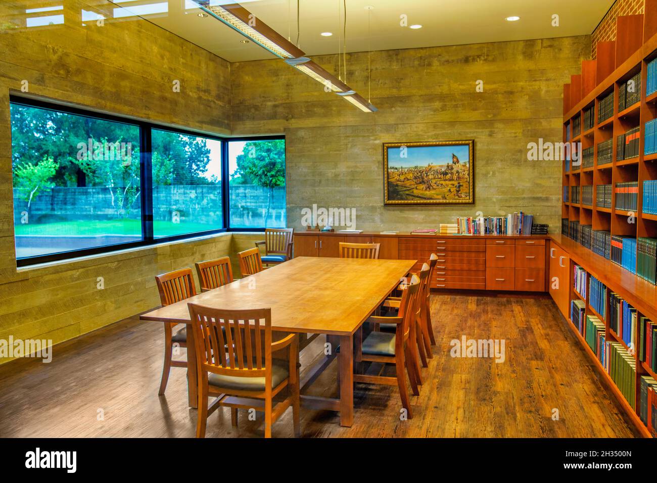 Der Konferenzraum und die Bibliothek im Corinth Civil war Interpretive Center des Shiloh National Military Park in Mississippi. Stockfoto