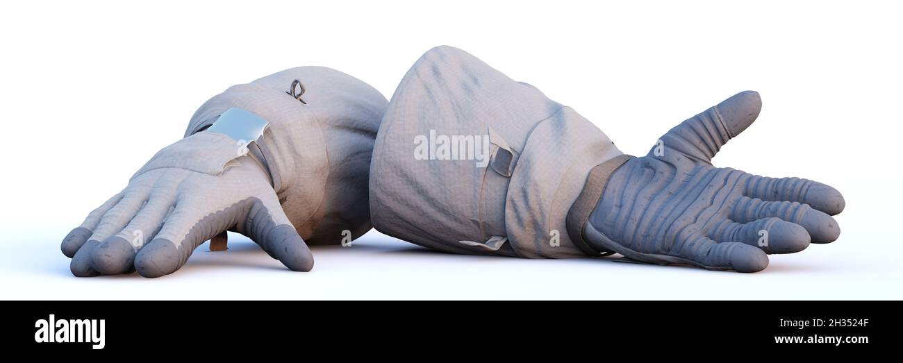 astronaut Handschuhe, isoliert auf weißem Hintergrund Stockfoto