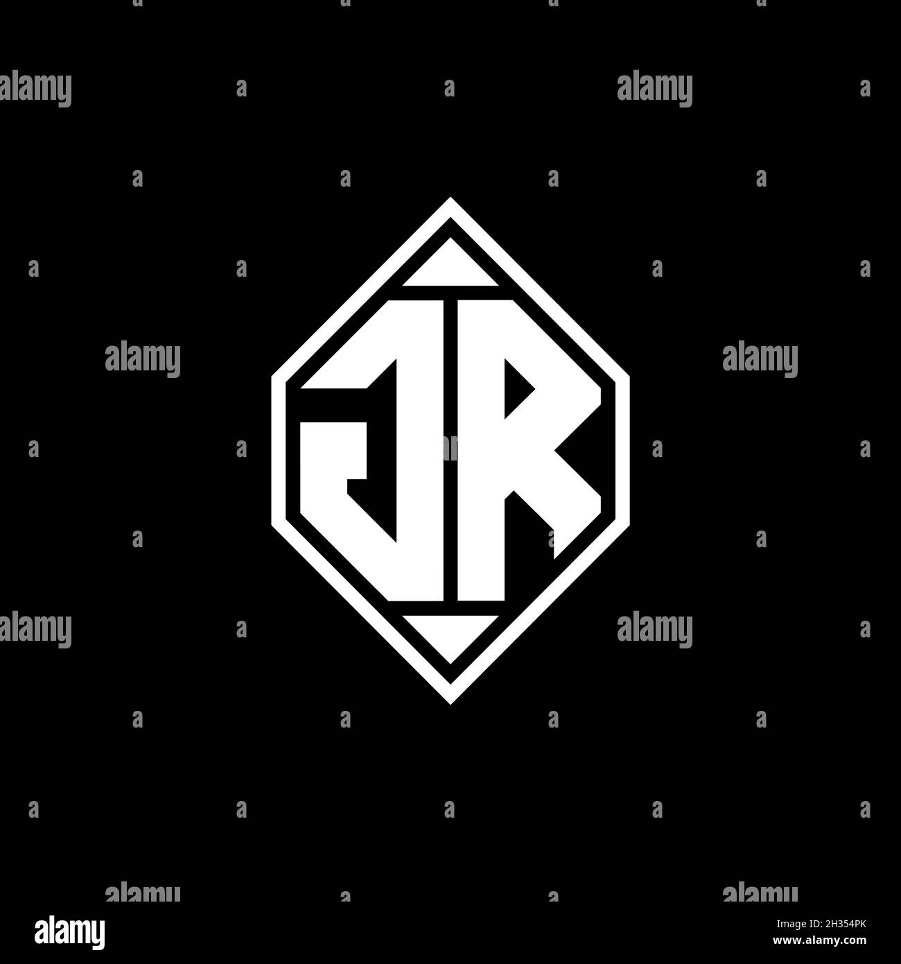 JL Monogram Logo-Buchstabe mit Gemoteric Linie abgerundeten Form Stil Design auf isoliertem Hintergrund, geschilderter Buchstabe Monogramm Stock Vektor