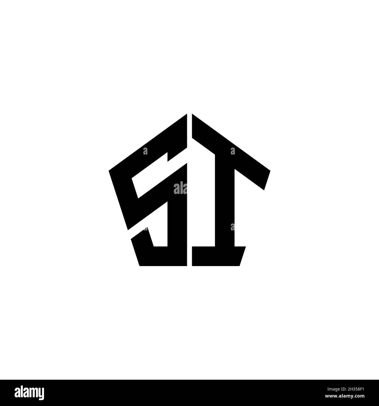 SI Monogram Logo-Buchstabe mit polygonalem geometrischen Formdesign isoliert auf weißem Hintergrund. Stern polygonal, Schild Stern geometrisch. Stock Vektor