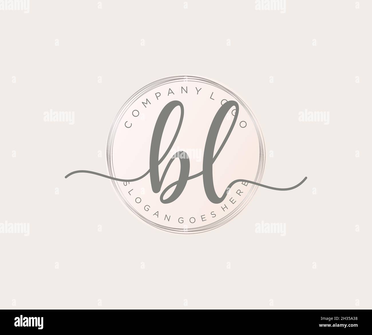 BL feminines Logo. Verwendbar für Natur, Salon, Spa, Kosmetik und Beauty Logos. Flaches Vektor-Logo-Design-Template-Element. Stock Vektor