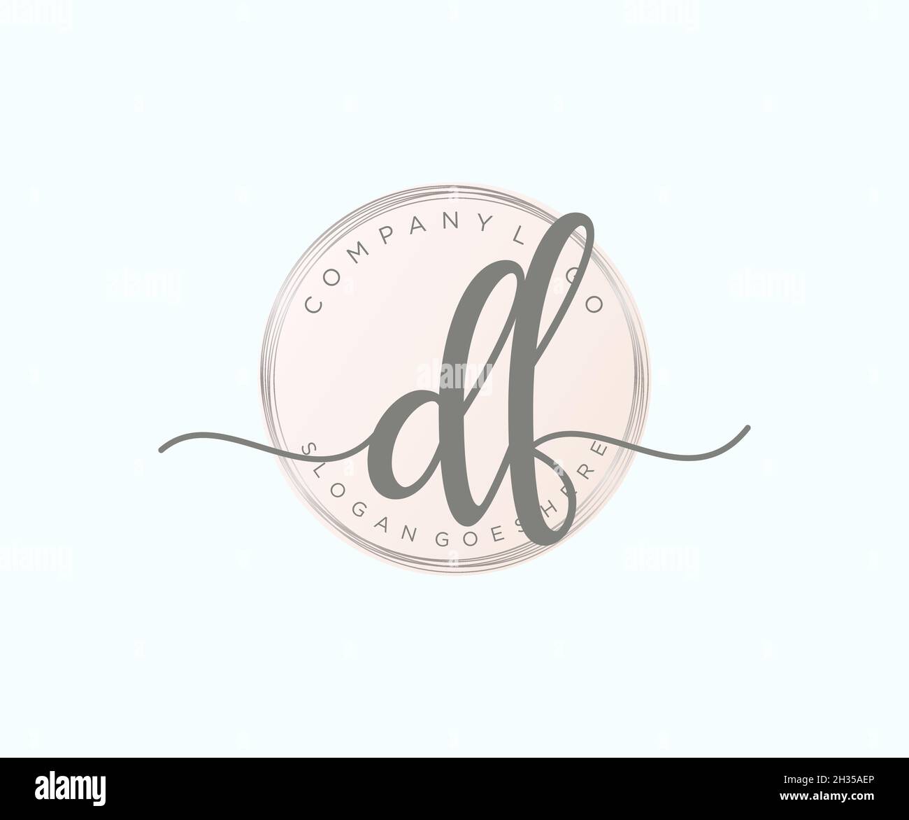 Feminines DF-Logo. Verwendbar für Natur, Salon, Spa, Kosmetik und Beauty Logos. Flaches Vektor-Logo-Design-Template-Element. Stock Vektor