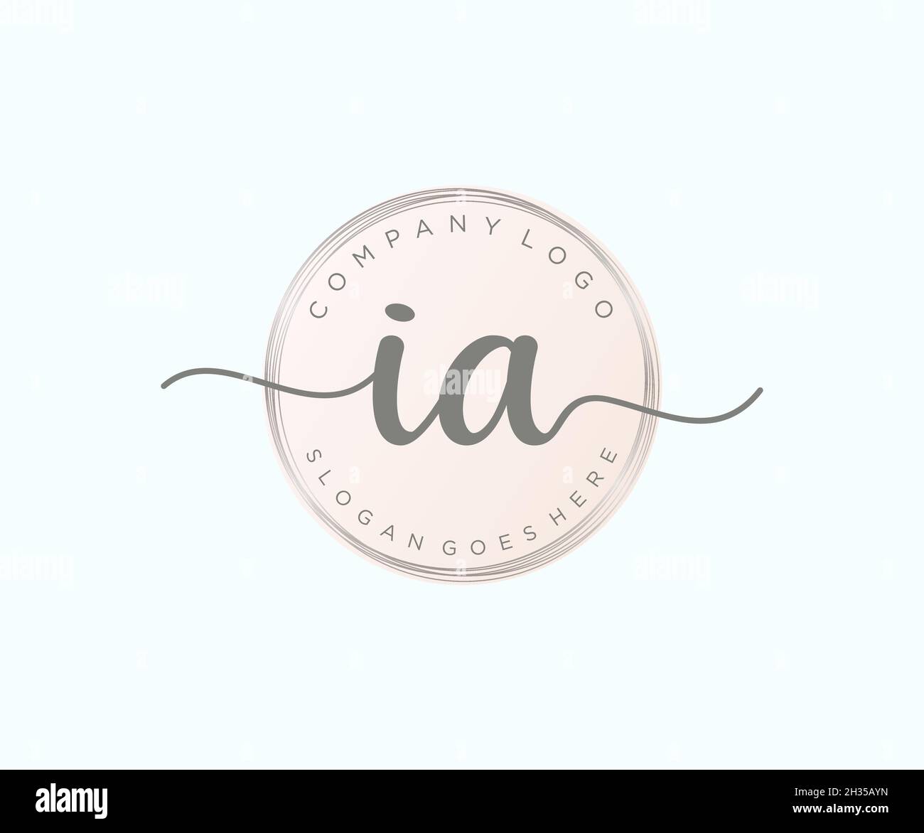 IA feminines Logo. Verwendbar für Natur, Salon, Spa, Kosmetik und Beauty Logos. Flaches Vektor-Logo-Design-Template-Element. Stock Vektor
