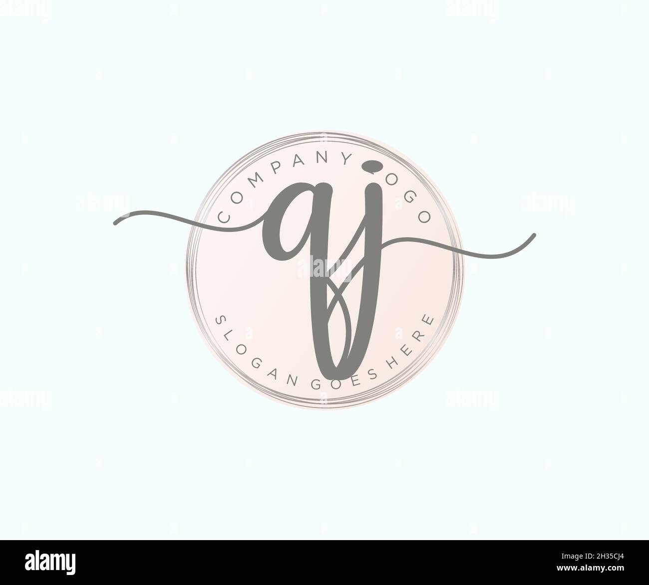 Feminines QJ-Logo. Verwendbar für Natur, Salon, Spa, Kosmetik und Beauty Logos. Flaches Vektor-Logo-Design-Template-Element. Stock Vektor