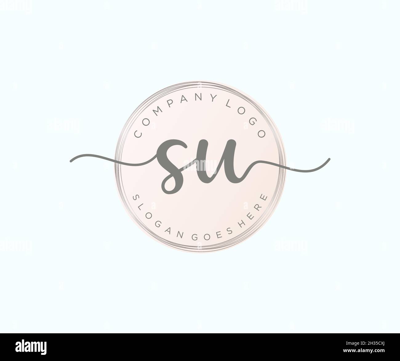SU feminines Logo. Verwendbar für Natur, Salon, Spa, Kosmetik und Beauty Logos. Flaches Vektor-Logo-Design-Template-Element. Stock Vektor