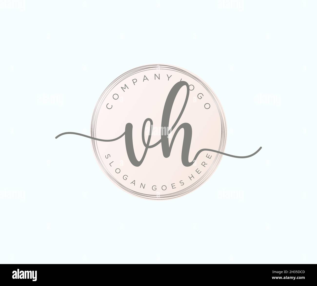 VH feminines Logo. Verwendbar für Natur, Salon, Spa, Kosmetik und Beauty Logos. Flaches Vektor-Logo-Design-Template-Element. Stock Vektor