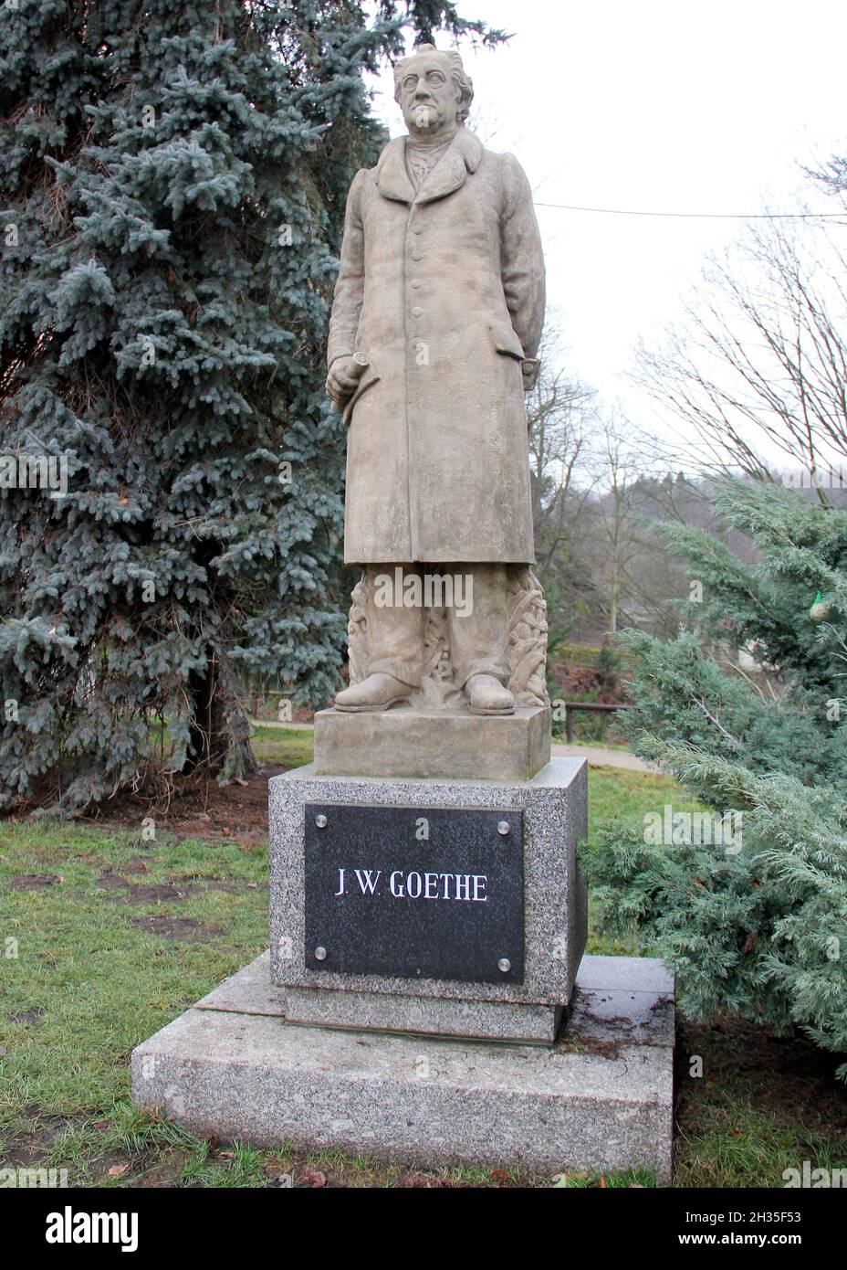 J. W. Goethe-Statue, Loket, Tschechische Republik Stockfoto