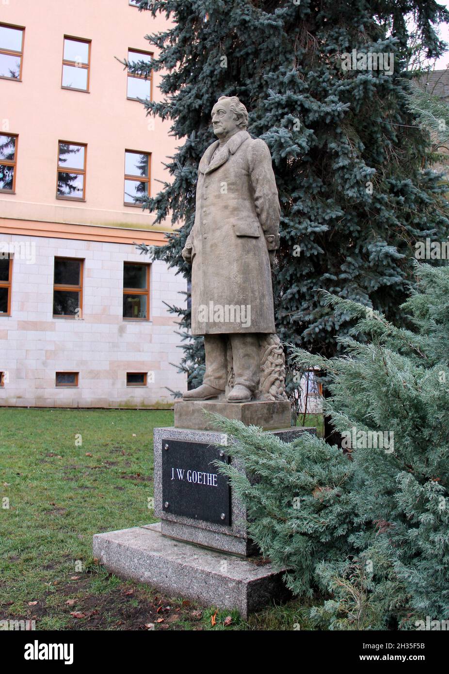 J. W. Goethe-Statue, Loket, Tschechische Republik Stockfoto