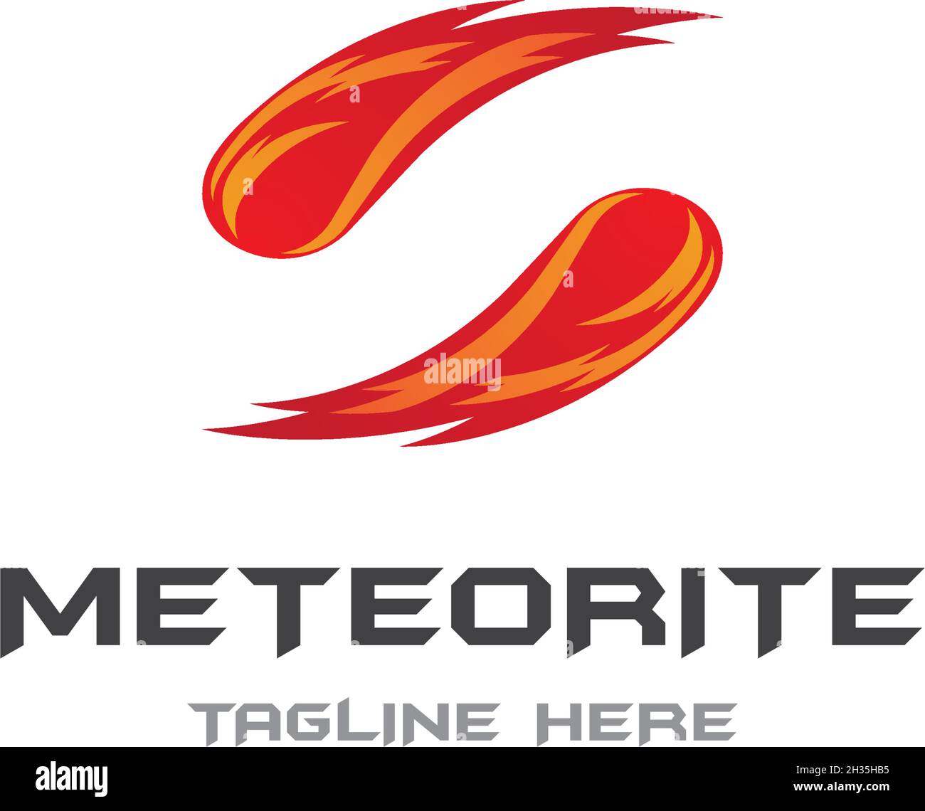 Vektorvorlage für das Logo der Meteoritenilustration Stock Vektor