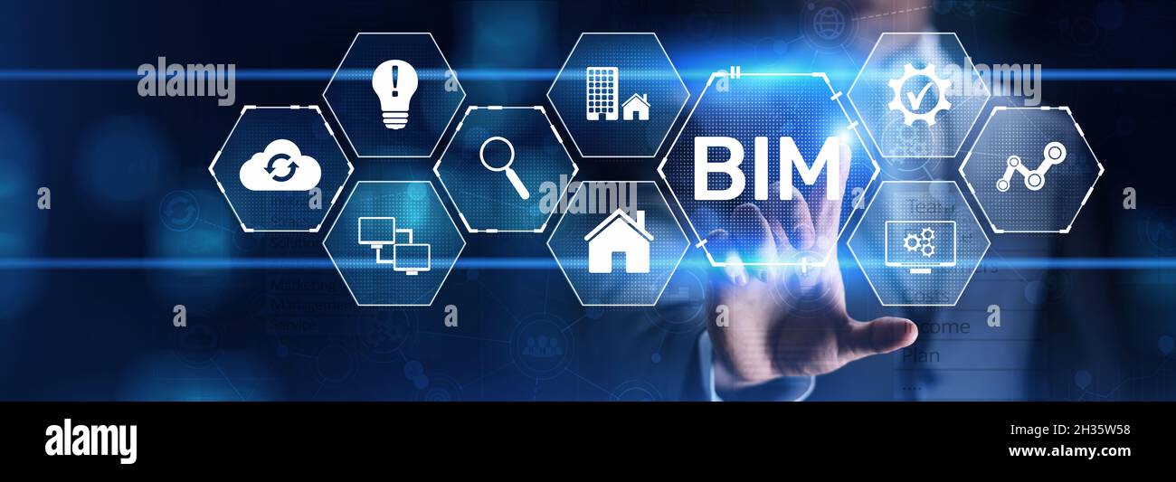 BIM Building Information Modelling Engineering Entwicklungssoftware. Stockfoto
