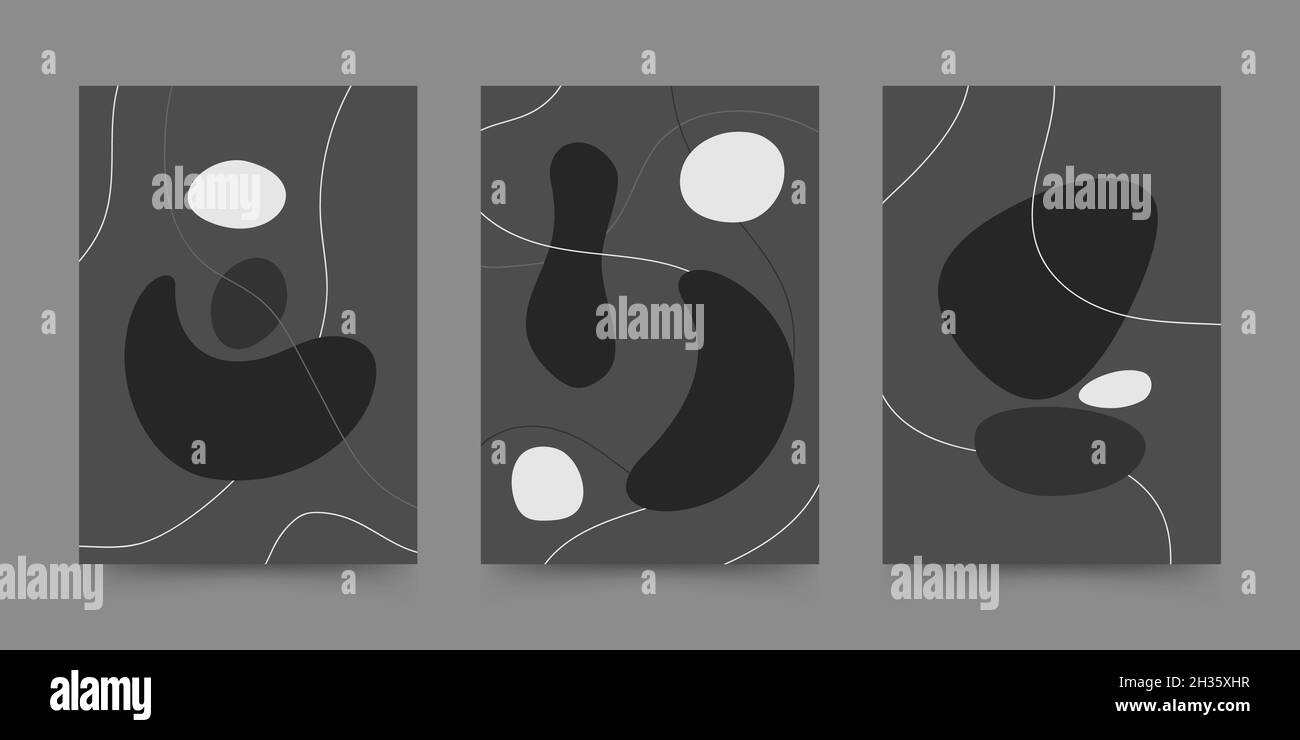 Abstrakte geometrische handgezeichnete Komposition aus Formen und Linien im Stil der Mitte des Jahrhunderts. Boho Design für Wanddekoration, Poster, Print, Cover Stock Vektor