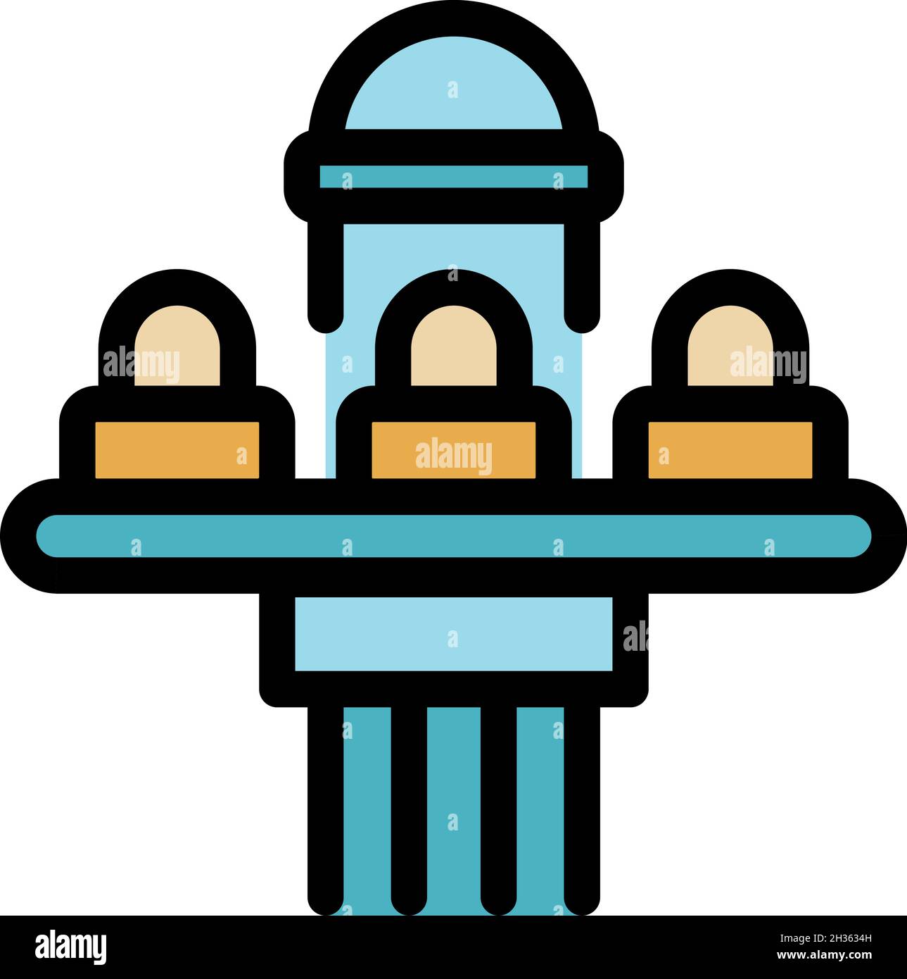 Symbol für extreme Rollabwärts. Kontur extreme Rollen nach unten Vektor Symbol Farbe flach isoliert Stock Vektor