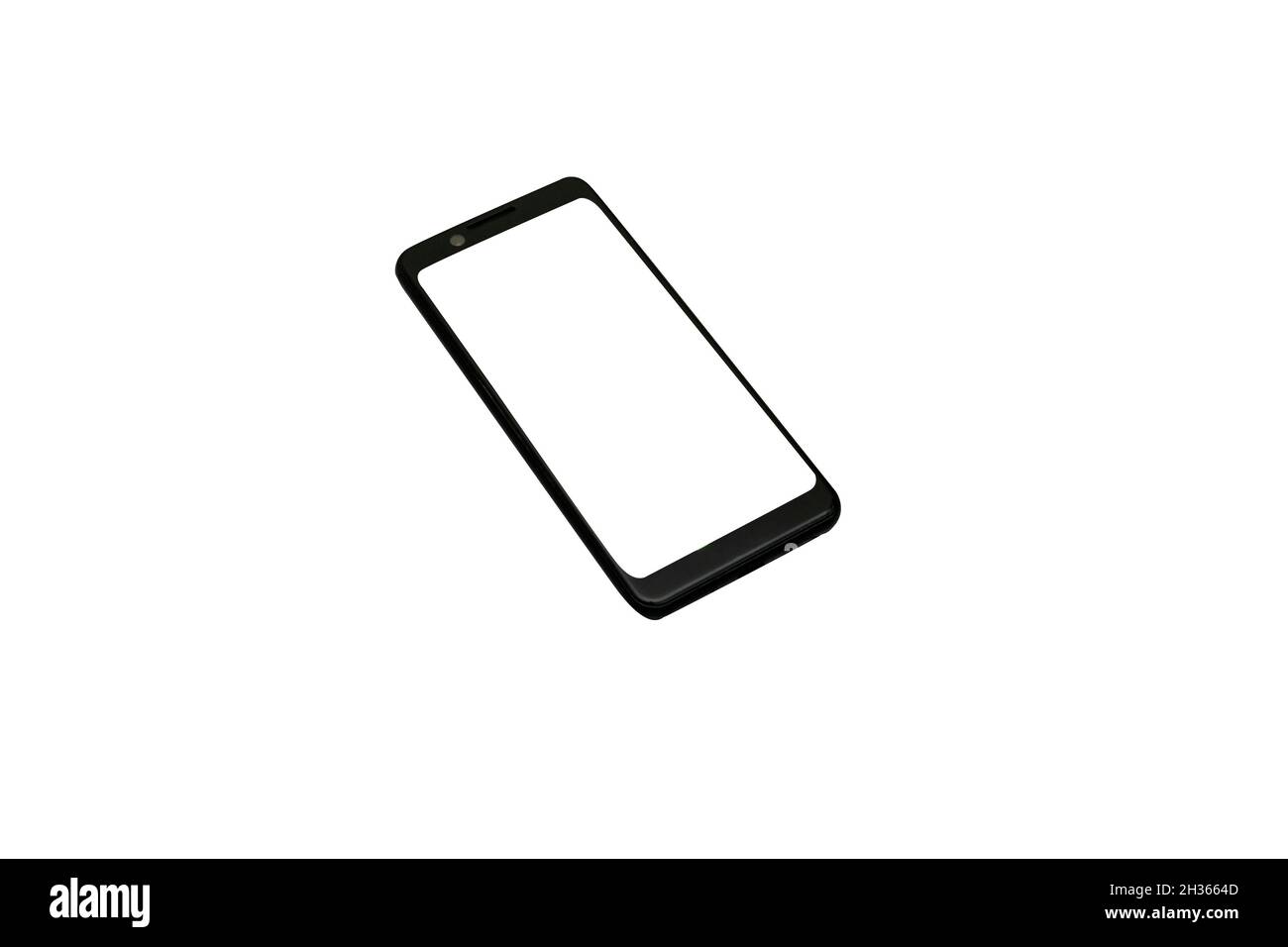 Isometrisches Smartphone-Modell-Konzept. Isolieren auf weißem Hintergrund Stockfoto