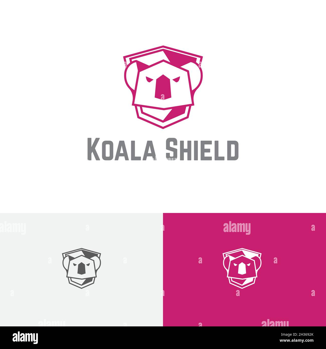 Koala Shield Beuteltier Spiel Geschäft Naturschutz Logo Stock Vektor