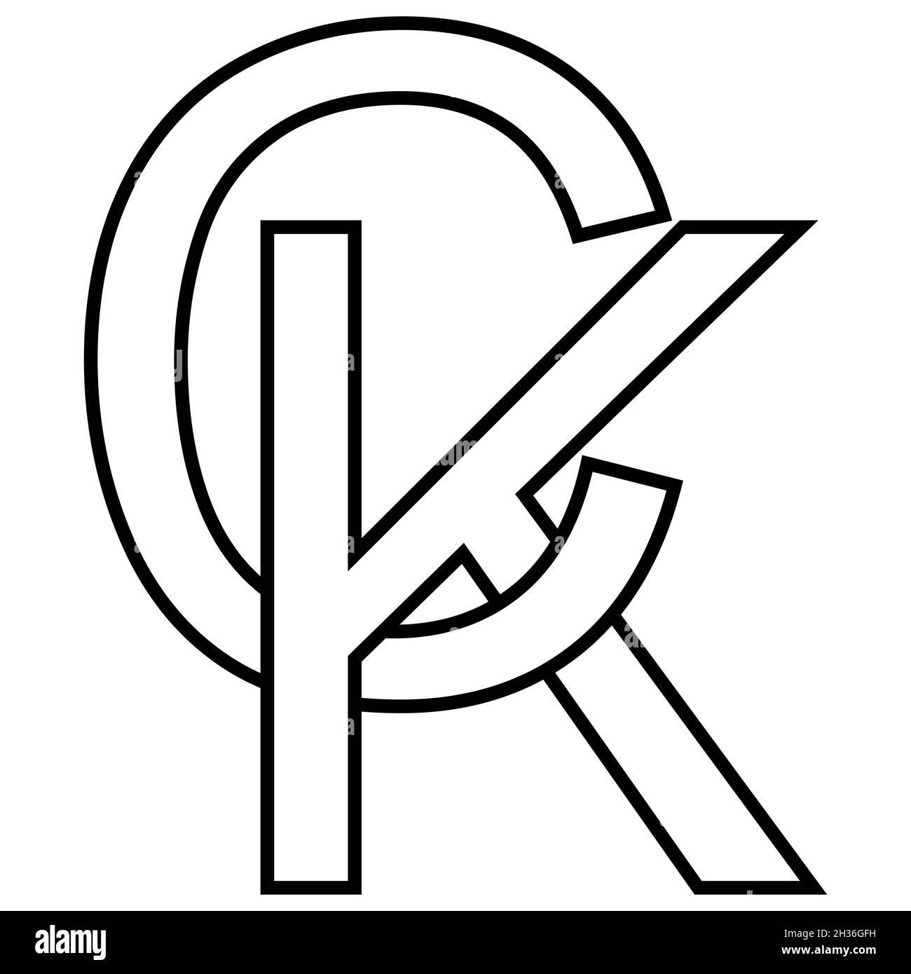 Logo Zeichen kc ck Symbol Zeichen Zeilensprungbuchstaben c k Stock Vektor