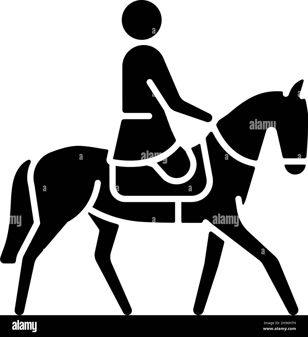 Schwarzes Glyphen-Symbol für Pferde Stock Vektor