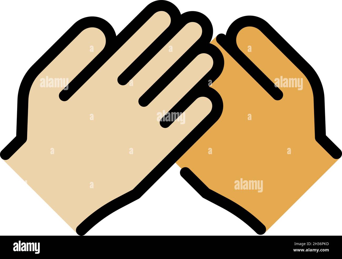 Symbol „Headhunter Handshake“. Outline Headhunter Handshake Vektor-Symbol Farbe flach isoliert Stock Vektor