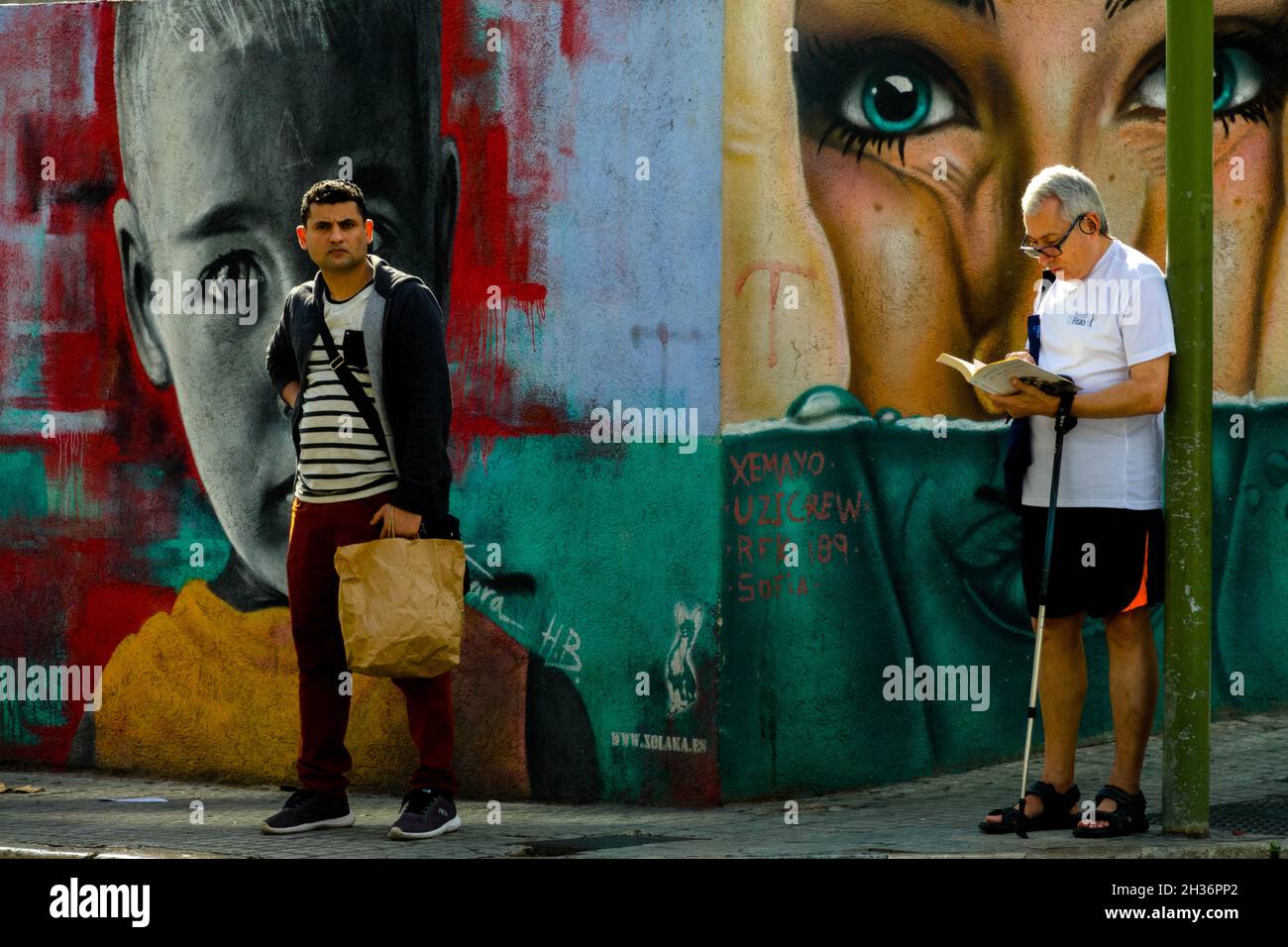 Graffiti-Mauer Palma de Mallorca Street Art Spanien Palma de Mallorca Stockfoto