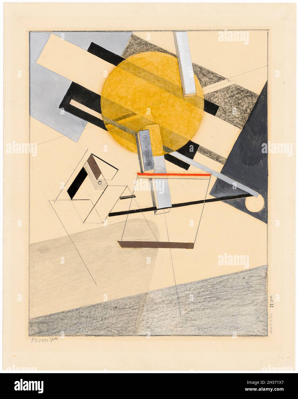 El Lissitzky, Proun 7A, abstrakte Malerei, 1920 Stockfoto