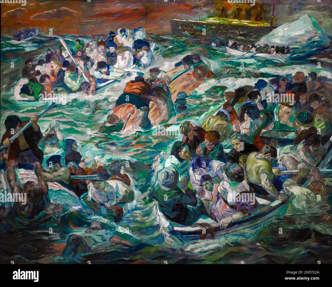 Der Untergang der Titanic, Gemälde von Max Beckmann, 1912-1913 Stockfoto