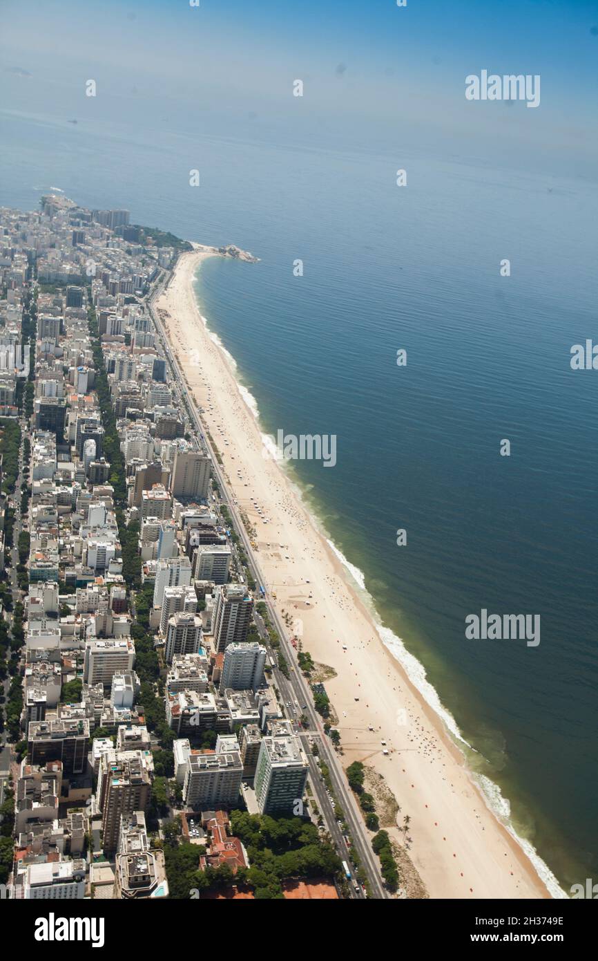 Luftaufnahme der Strände in Rio de Janeiro, südöstliche Region Brasiliens Stockfoto