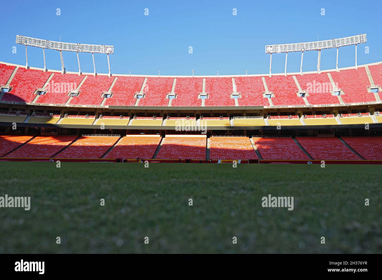 KANSAS CITY, USA - 11. Nov 2015: Das berühmte Kansas City Chiefs NFM Stadium, USA Stockfoto