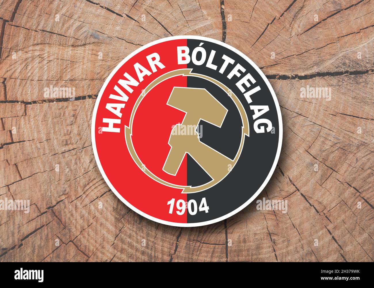 Wappen FC Havnar Bóltfelag, Tórshavn, Fußballverein von den Färöern Stockfoto