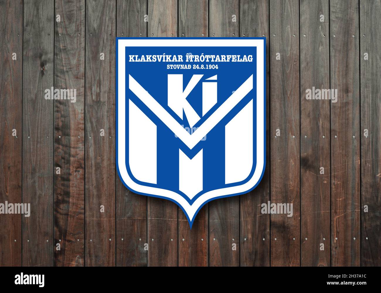 Wappen FC Klaksvíkar Ítróttarfelag, Klaksvík, Fußballverein von den Färöer Inseln Stockfoto