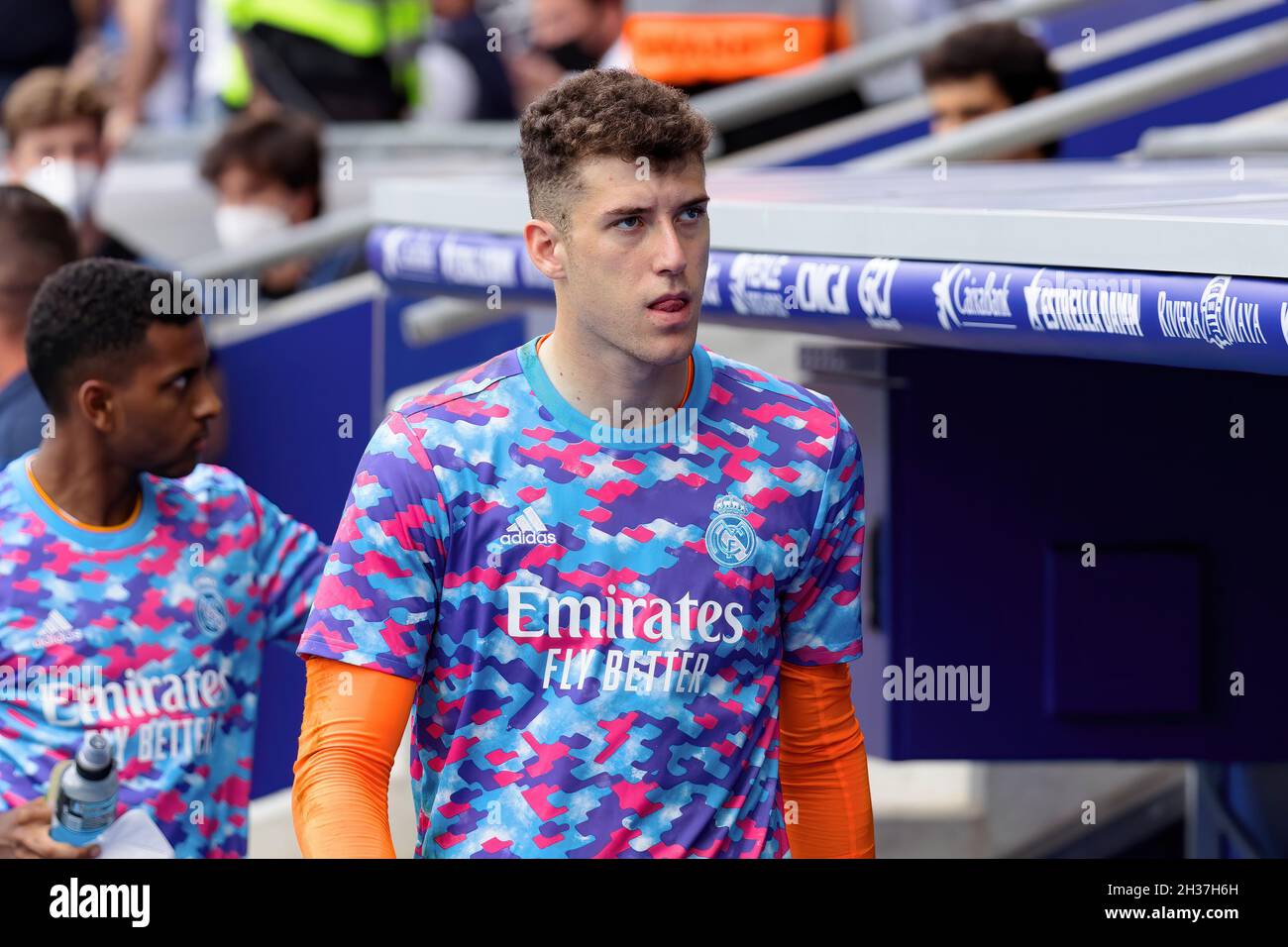 BARCELONA - Okt 3: Luis Lopez vor dem Spiel der La Liga zwischen RCD Espanyol und Real Madrid CF im RCDE Stadion am 3. Oktober 2021 in Barcelona, Stockfoto