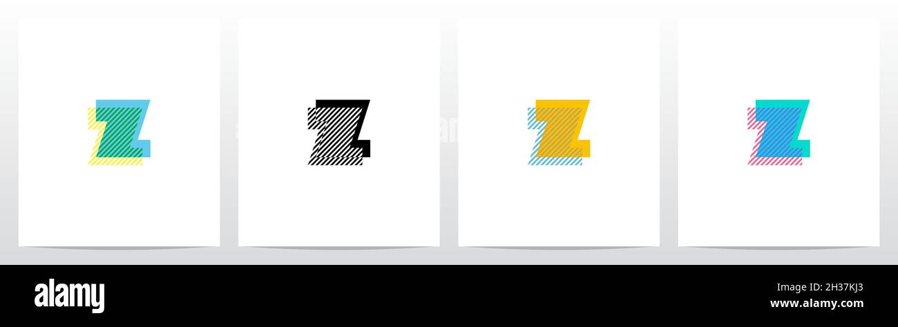 Streifen auf dem Vordergrund Letter Logo Design Z Stock Vektor