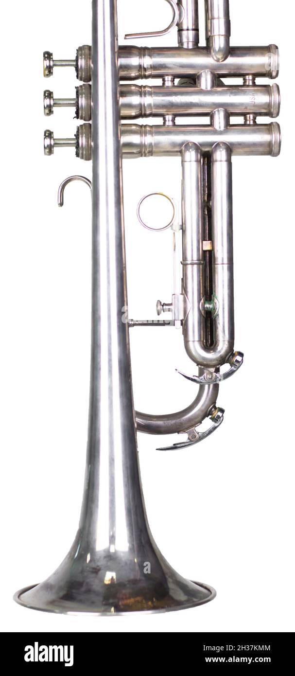 Trompete auf weißem Hintergrund Stockfoto