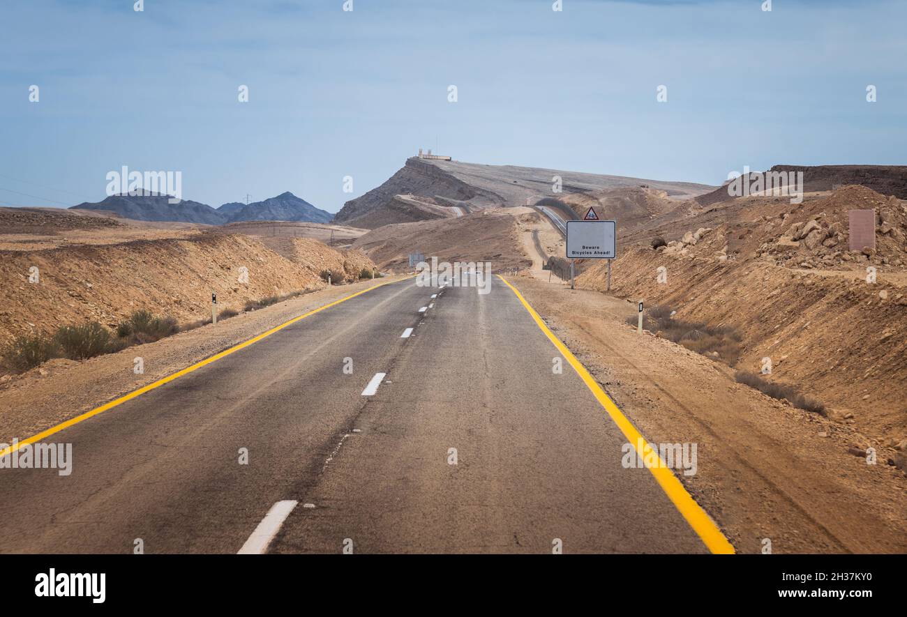 Israel grenzt an Ägypten in der Negev-Wüste Stockfoto