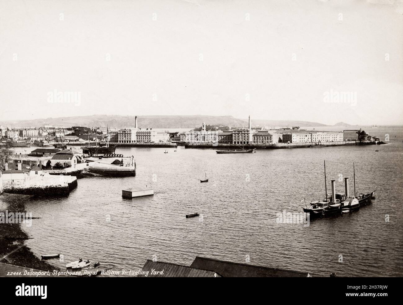 Spätes 19th oder frühes 20th Jahrhundert Vintage-Foto: Schiffswerft, Plymouth, Devonport Royal William Victualing Yard Stockfoto