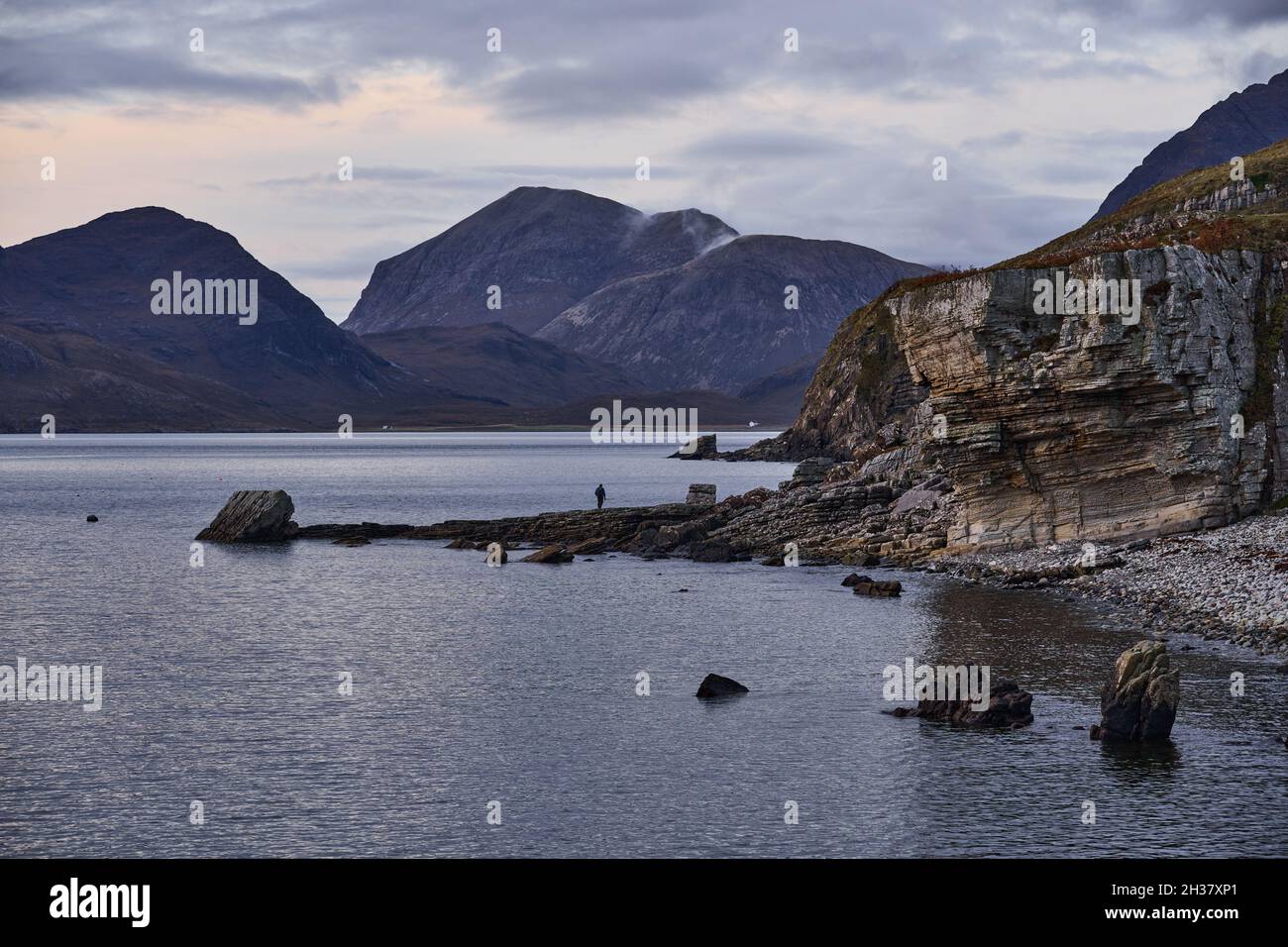 Mit Blick auf das Meer auf Elgol. Stockfoto