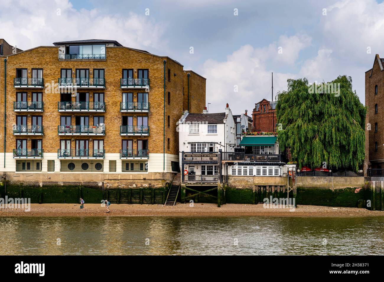 The Prospect of Whitby Riverside Pub and River Thames, London, Großbritannien. Stockfoto