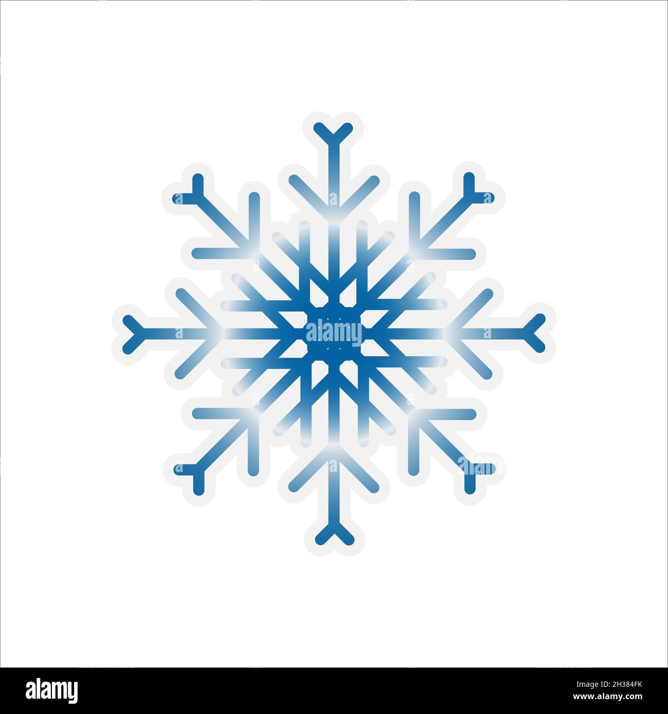 Blaue Schneeflocke, reflektiert perfekt Sonnenlicht Stock Vektor