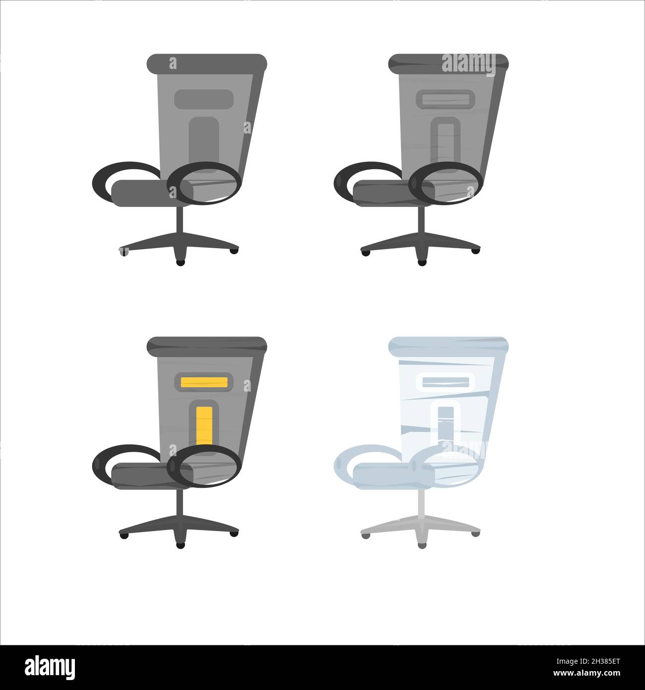 Bürostuhl, ismolnino in verschiedenen Formen Stock Vektor