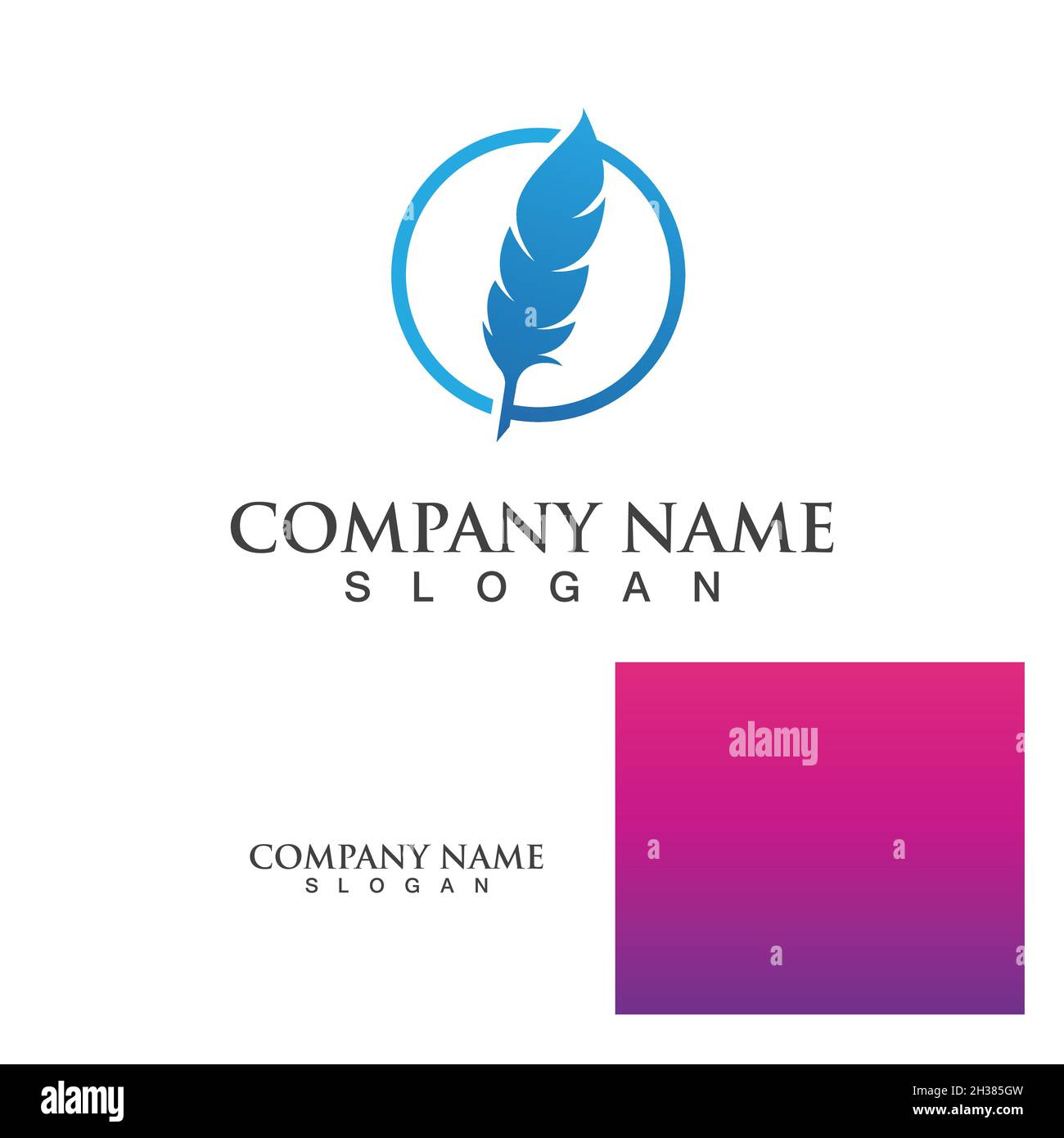 Feather pen Logo template Vector Illustration Stock Vektor