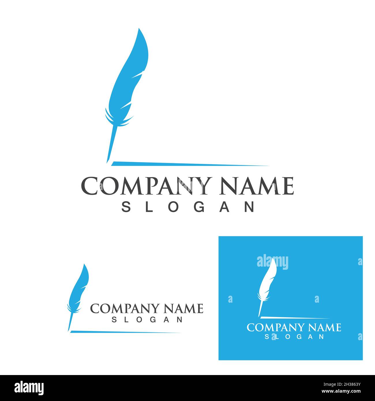 Feather pen Logo template Vector Illustration Stock Vektor