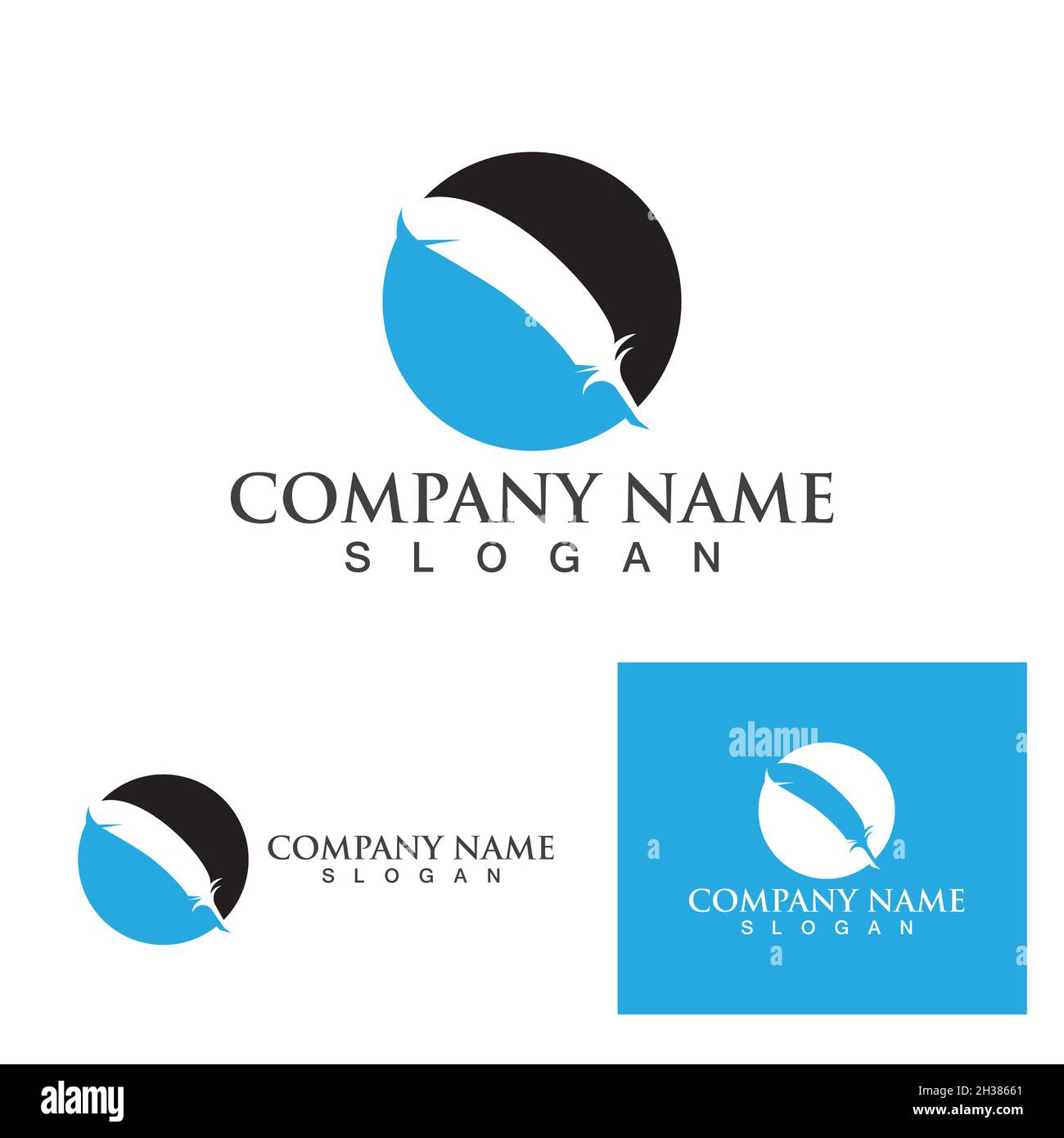 Feather pen Logo template Vector Illustration Stock Vektor