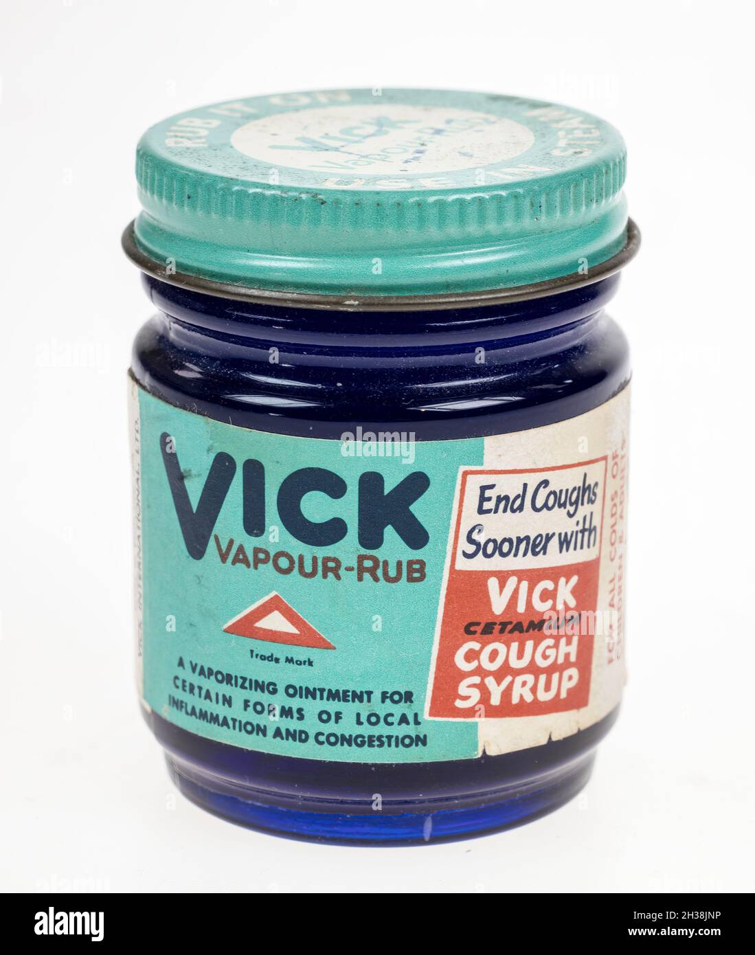 Vick-Glas mit Salbe aus den 1960er-Jahren, Großbritannien Stockfoto