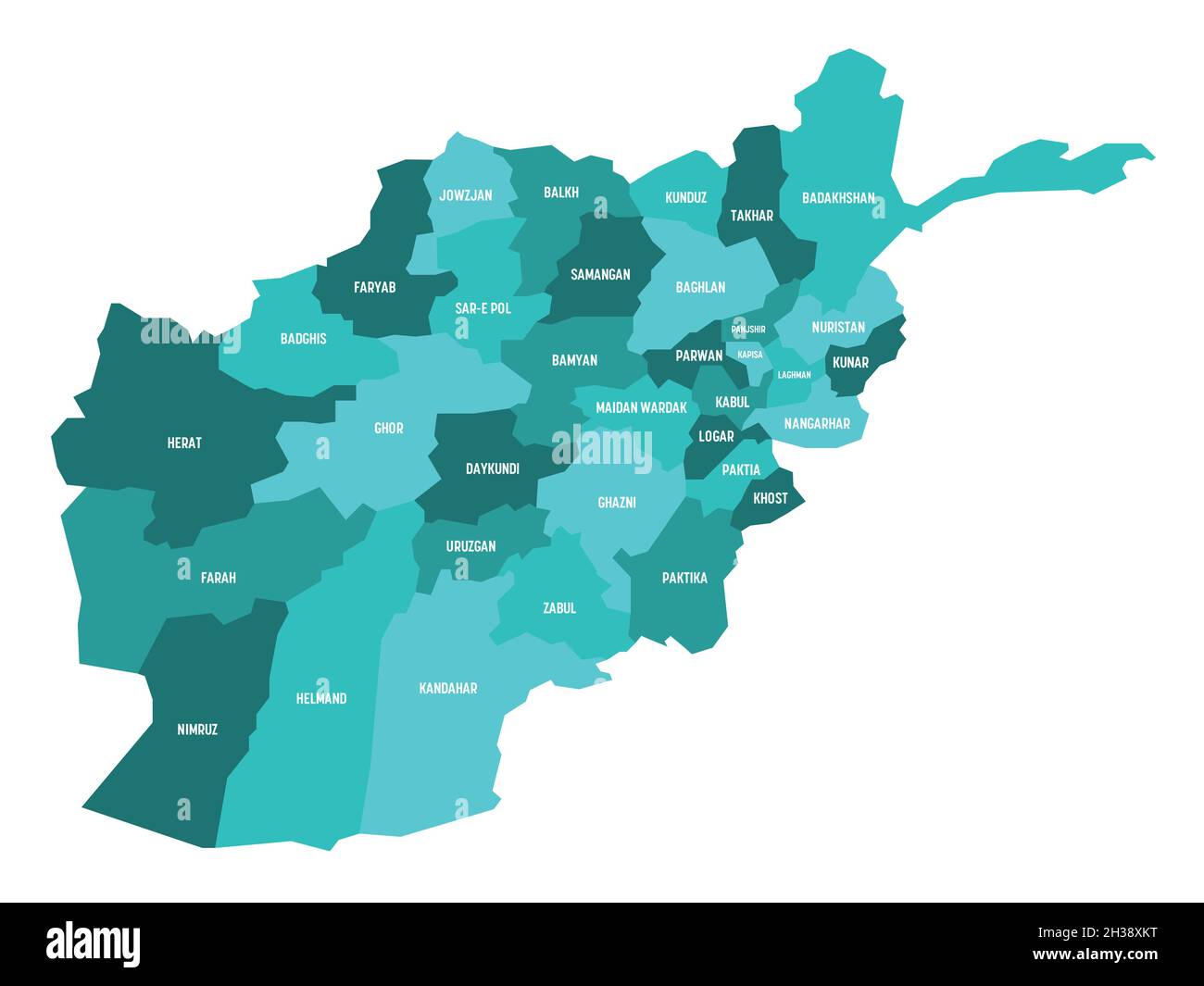 Afghanistan - regionale Karte der Provinzen Stock Vektor