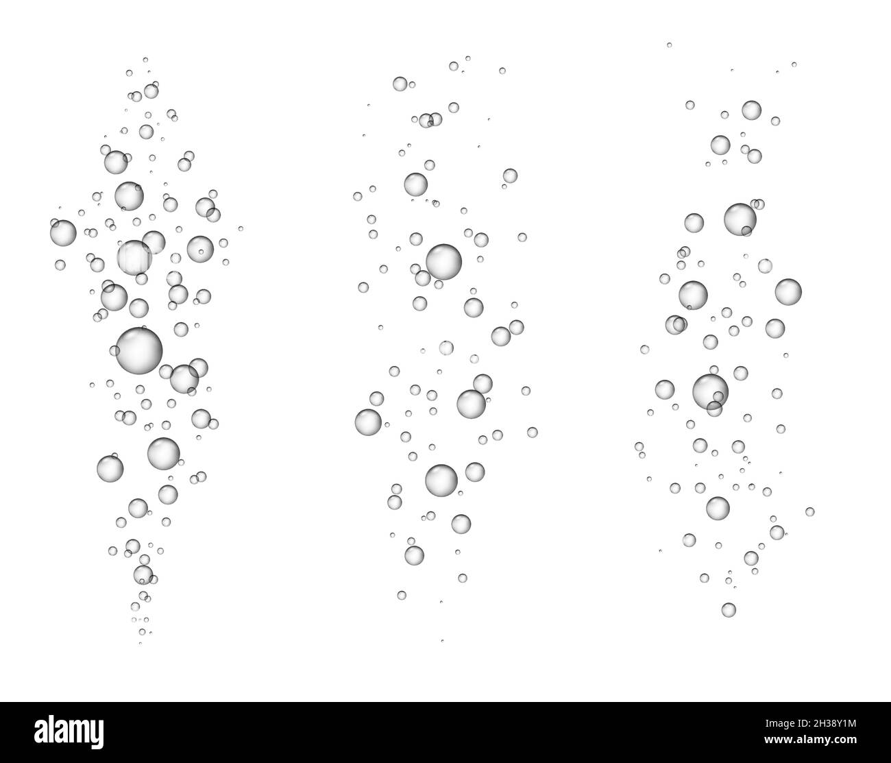 Bubble Fizz Wasser Vektor Champagner Soda funkeln Unterwasser Blasen Hintergrund. Fizz Schaum Flüssigkeit transparent Stock Vektor