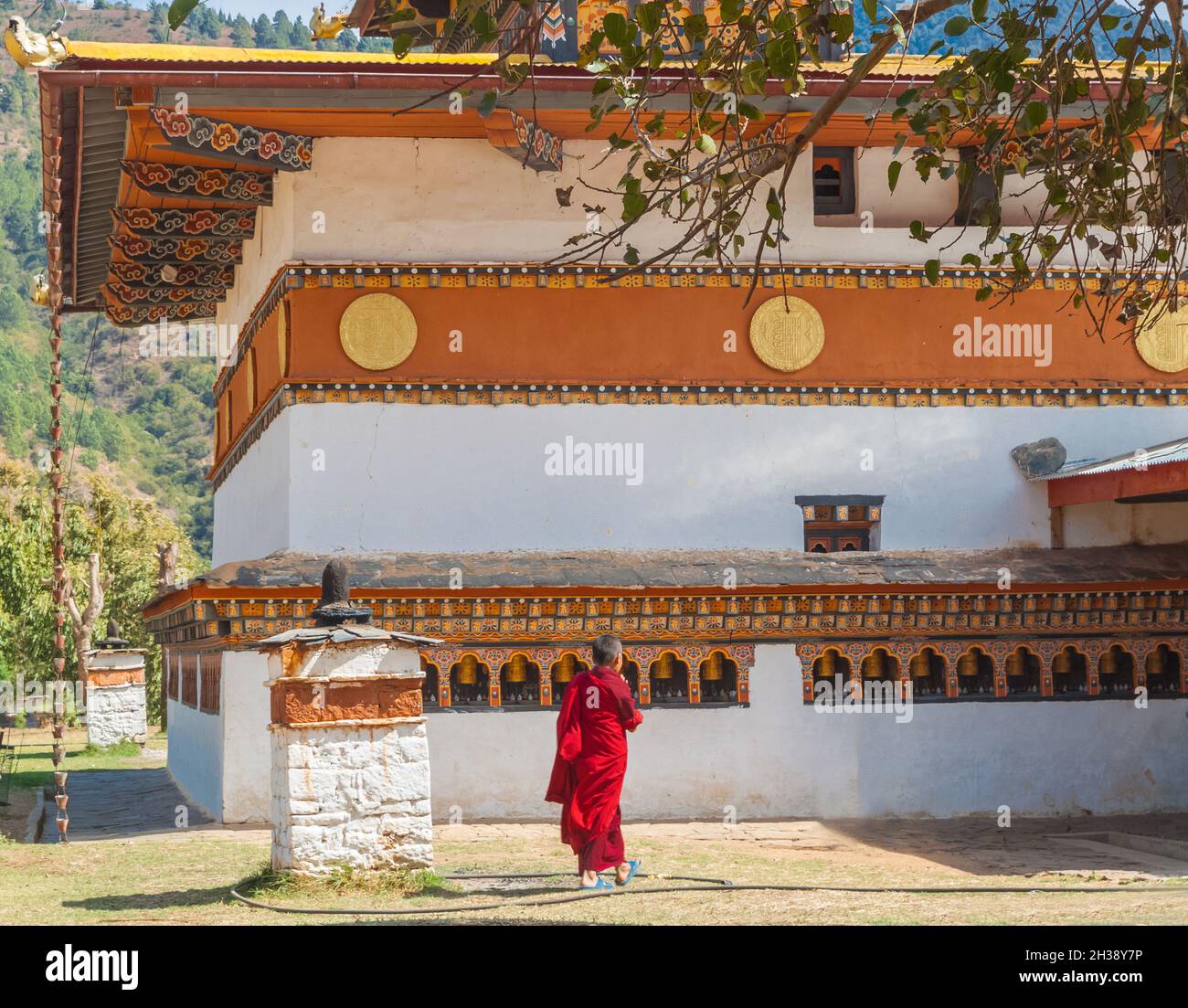 Ein junger buddhistischer Mönch, Bhutan Stockfoto