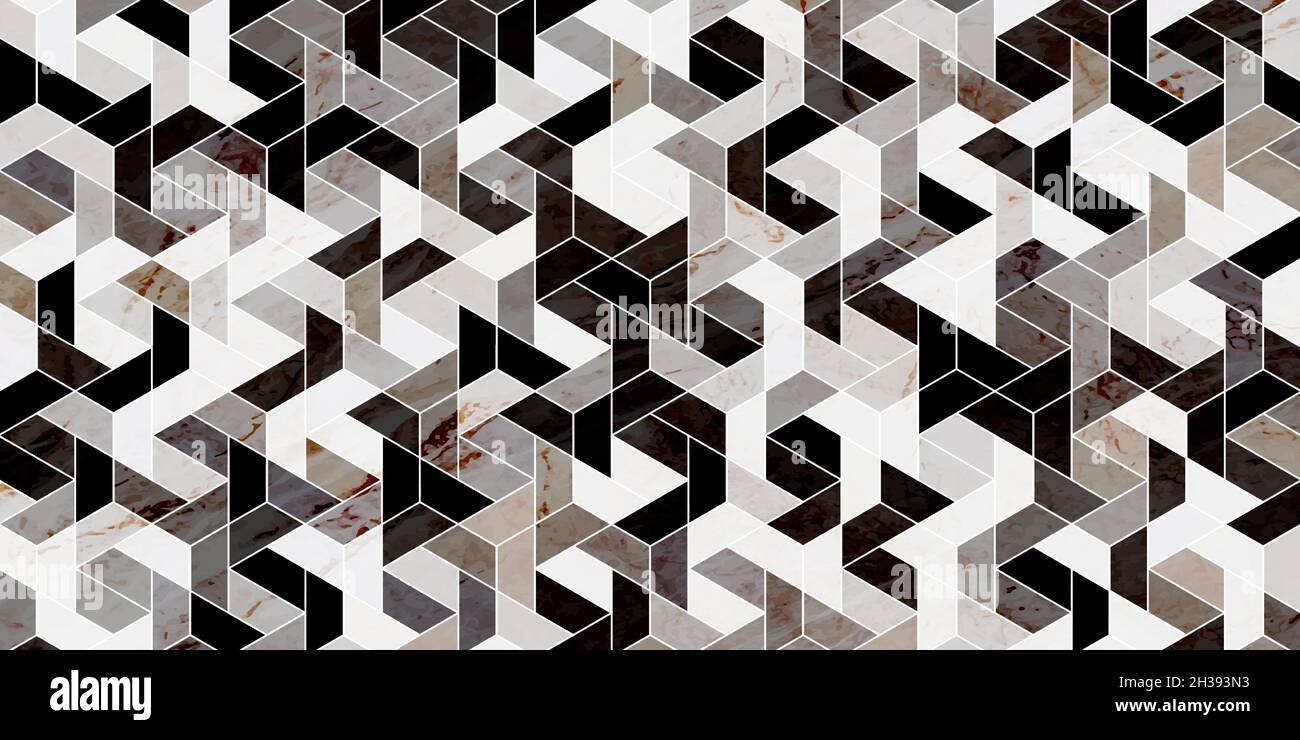 Abstraktes geometrisches Muster polygonale Form Luxus-Hintergrund mit Marmor-Textur Stock Vektor