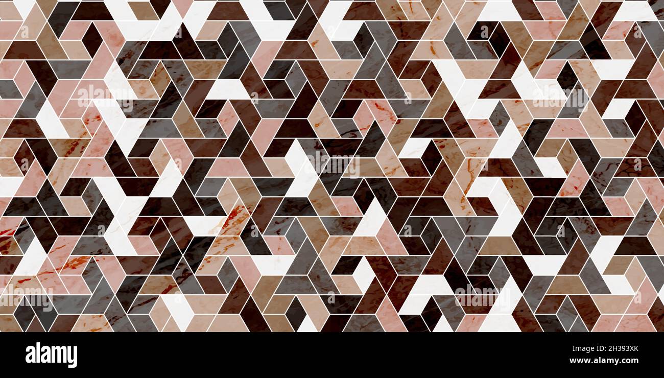 Abstraktes geometrisches Muster, polygonale Form, Luxus mit Marmorstruktur Stock Vektor